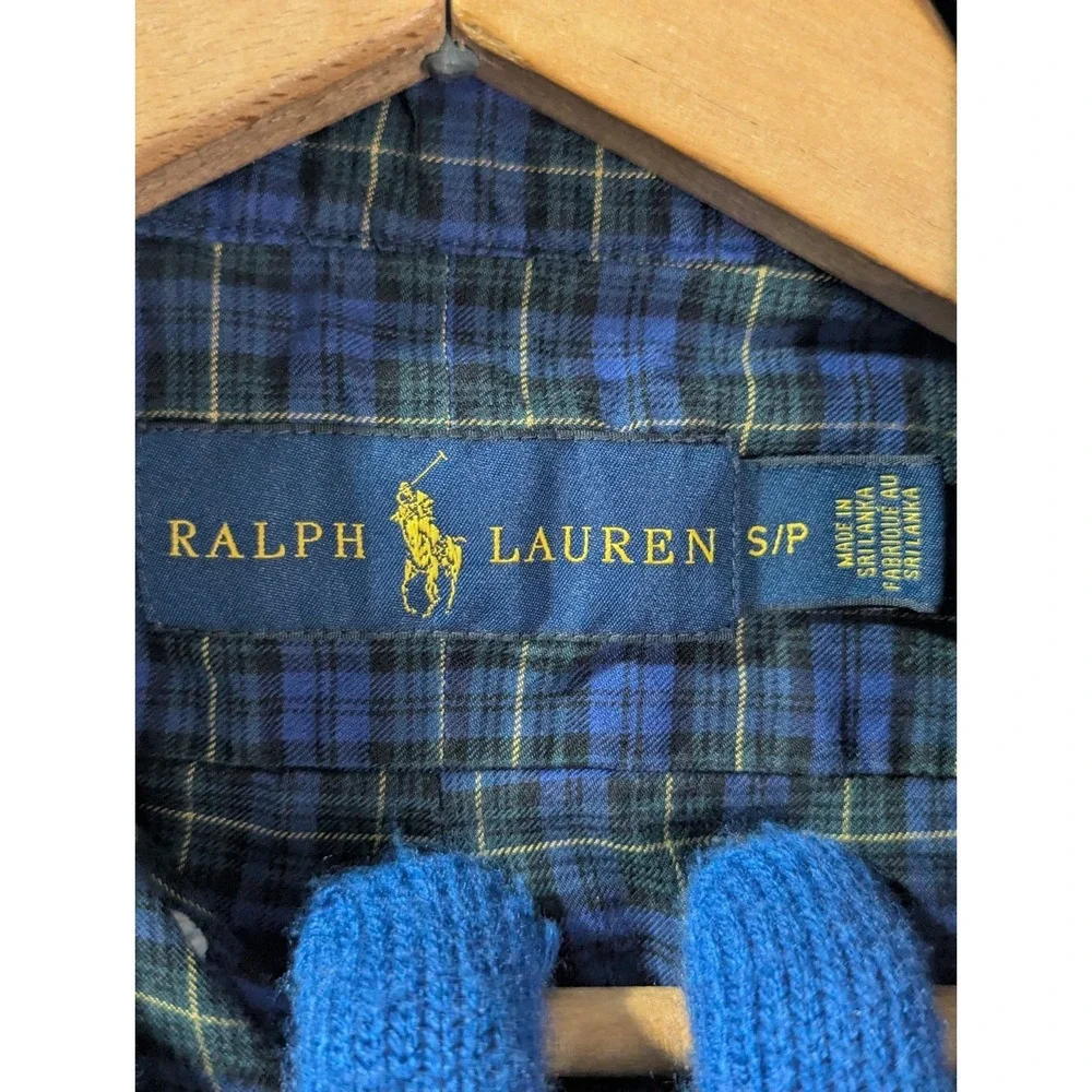 Ralph Lauren Men's‎ Sm Shirt Blue Green Yellow Plaid Button Down Long Sleeve